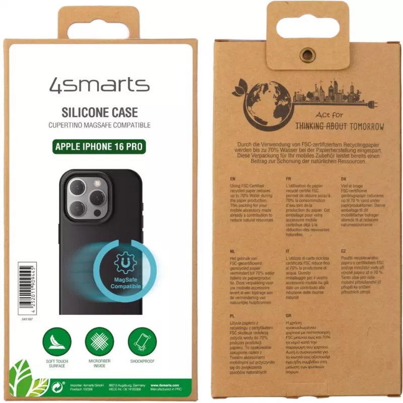 Cover 4smarts iPhone 16 Pro 16 cm (6.3 collas) Melns