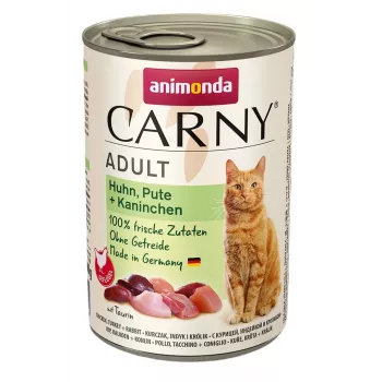 ANIMONDA Carny Adult Chicken, turkey, rabbit - mitrā kaķu barība - 400g