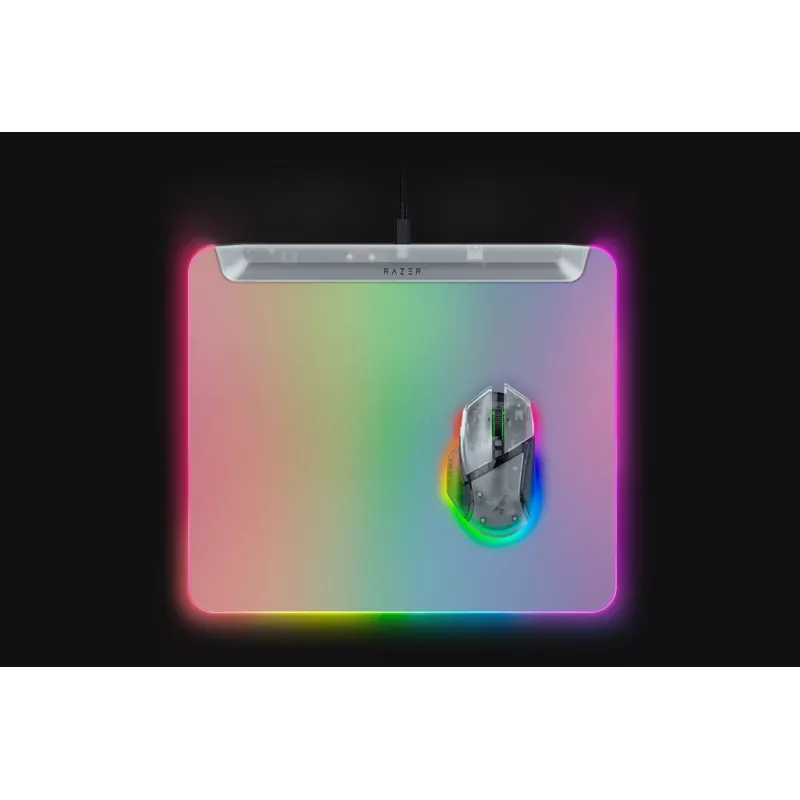 Spēļu peles paliktnis Razer Firefly V2 Pro balta — RGB apgaismojums, USB barošana, neslīdoša pamatne