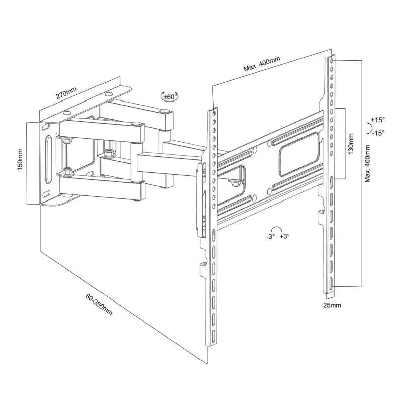 TV kronšteins 21-75 inch 50kg, MC-788