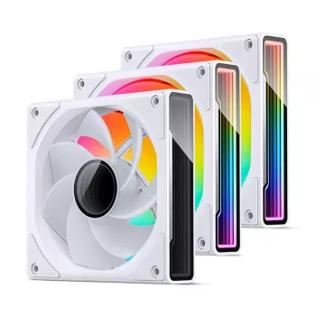 120 mm korpusa ventilators Jonsbo ZK-120W Reverse ARGB balta, 120 mm PWM, ar apvalkotu kabeli