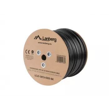 Lanberg LCU5-30CU-0305-BK tīkla kabelis 305 m Cat5e U/UTP (UTP) melns (LCU5-30CU-0305-BK)