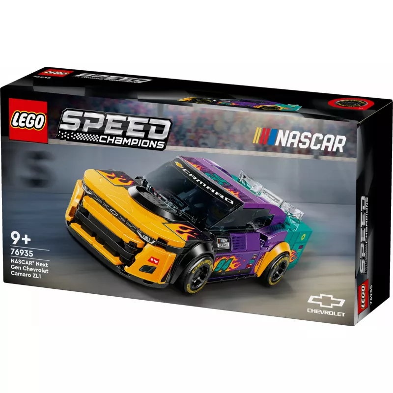 Konstrukciju rotaļlieta LEGO Speed Champions 76935 NASCAR Next Gen Chevrolet Camaro ZL1, 328 detaļas, 1 minifigūriņa, vecums 9+