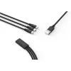 USB 3-in-1 uzlādes/datu kabelis Devia Kintone Series — Lightning, Micro-USB, USB-C, 1,2 m, melns