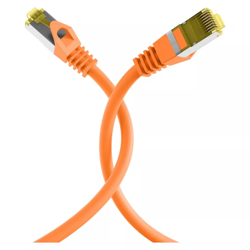 RJ45 komutācijas kabelis Cat.6A S/FTP LSZH Cat.7 neapstrādāts kabelis oranžs