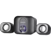 Galda 2.1 skaļruņi DEFENDER V13 — 11W RMS (6 W satelīti, 5 W zemfrekvences skaļrunis), USB barošana, 3,5 mm ieeja, melna