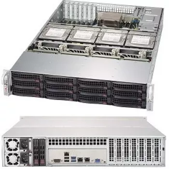 Super Micro Supermicro SC829 HE1C4-R1K02LPB - Plaukts - montējams statīvā - 2U - uzlabots, paplašināts ATX - SATA/SAS - karstās nomaiņas 1000 vatu - melns (CSE-829HE1C4-R1K02LPB)