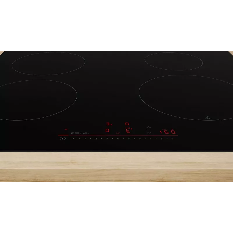 Built-In Hob Bosch PUE611HC1E, Induction, 4 Cooking Zones, PerfectFry Plus, Home Connect, Jauda Boost , 60cm, Melns