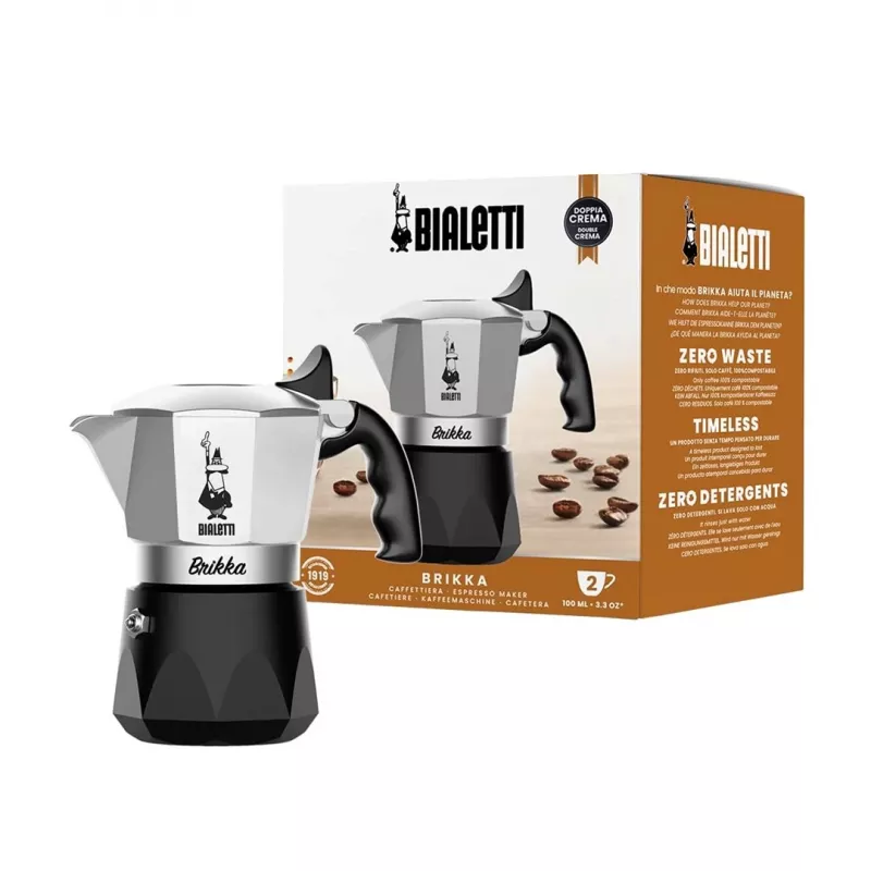 Bialetti Brikka Moka katliņš 0,1 L Melns, Nerūsējošais tērauds