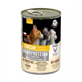 Mitrā kaķu barība PetRepublic Monoprotein Chicken mērcē 400 g