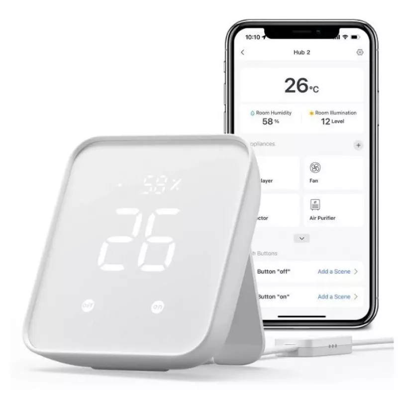 Viedās mājas centrmezgls SwitchBot W3202100 — Wi‑Fi un Bluetooth tīkla vārteja SwitchBot ierīcēm