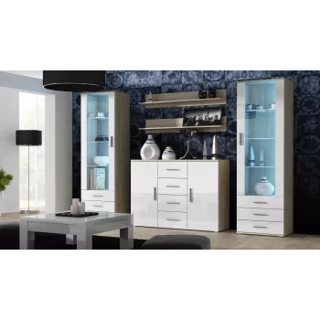 Cama viesistabas kumode UNI sonomas ozols/balts glancēts
