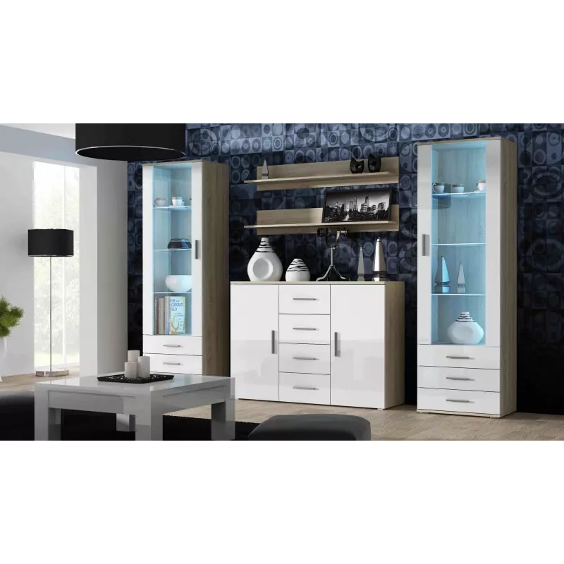 Cama viesistabas kumode UNI sonomas ozols/balts glancēts