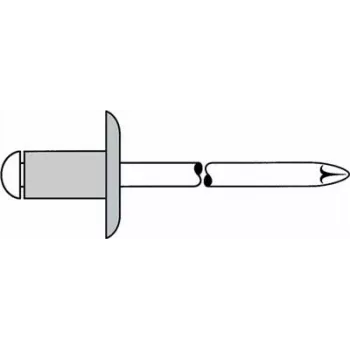 Neredzīgās kniedes GESIPA 1454123 Al/St 5x16 mm lielais flangs K14 10,0–12,0 mm, iepakojumā 250 gab.