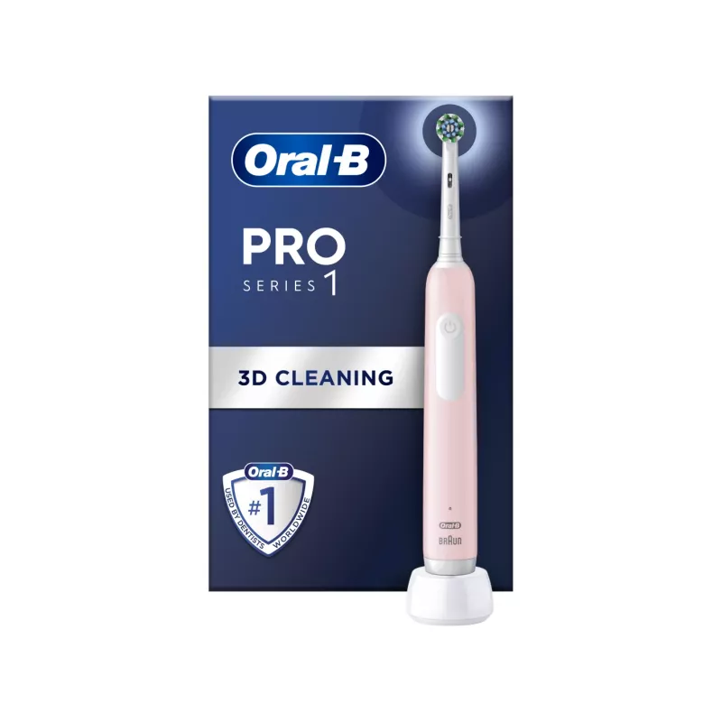 Oral-B Electric Toothbrush Pro Series 1 Cross Action Pieaugušajiem Uzlādējams Rozā Iekļauto birstes galviņu skaits 1 Zobu tīrīšanas režīmu skaits 3