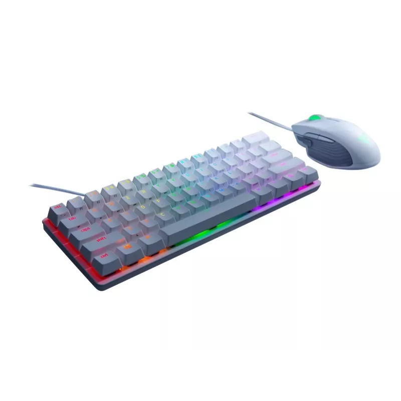 Mehāniskā spēļu tastatūra Razer Huntsman Mini 60% balta USB QWERTY US International optiskie slēdži