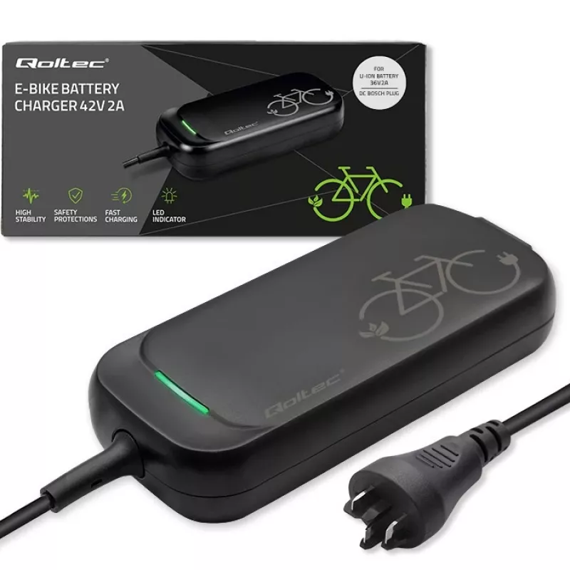 Lādētājs QOLTEC elektriskajam velosipēdam Bosch 50762 36V/42V 2A