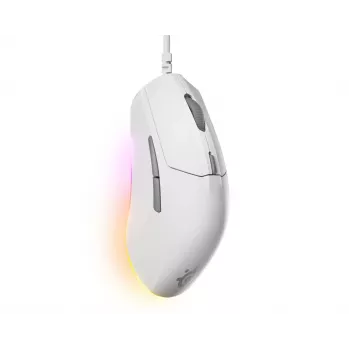 Spēļu pele STEELSERIES Rival 3 Gen 2 — optiska, 8500 DPI, vadu USB Type-A, labroču, balta, 77 g