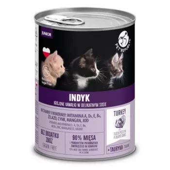 Mitrā kaķu barība PetRepublic Junior Turkey 400 g – kaķēniem