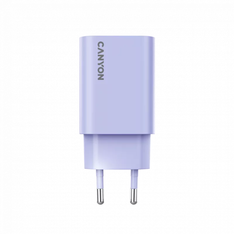Sienas lādētājs CANYON OnCharge 30CL, 30 W USB-C PD, 1 PD izeja, ES kontaktdakša, violets