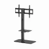 Stāvošs TV statīvs GEMBIRD TVS-86ST-01 43–86 collu televizoriem, melns, rūdīta stikla pamatne, VESA 100x100–600x400, maks. 60 kg