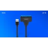 SAVIO SATA uz USB 3.1 Gen 1 interfeisa kabelis AK-68, SATA spraudnis uz USB-A spraudni, 5 Gbit/s, 0,25 m, melns