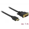 DeLOCK 85652 Video kabeļa adapteris 1 m HDMI A tipa (standarta) DVI melns (85652)
