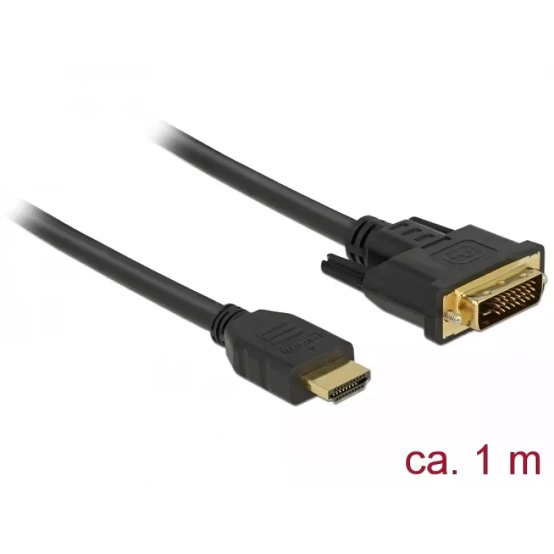DeLOCK 85652 Video kabeļa adapteris 1 m HDMI A tipa (standarta) DVI melns (85652)