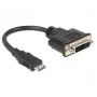 Video kabeļa adapteris DeLOCK 65564 0,2 m HDMI Type C uz DVI-D melns
