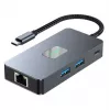 TB adaptera centrs USB-C (7-in-1) HDMI USB SD/tf RJ45 (2500 Mbps) PD