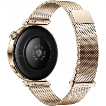 Viedpulkstenis HUAWEI WATCH GT5 41 mm — 1,32 collu AMOLED, 466×466, 323 mAh, nerūsējošā tērauda korpuss, zelta siksniņa