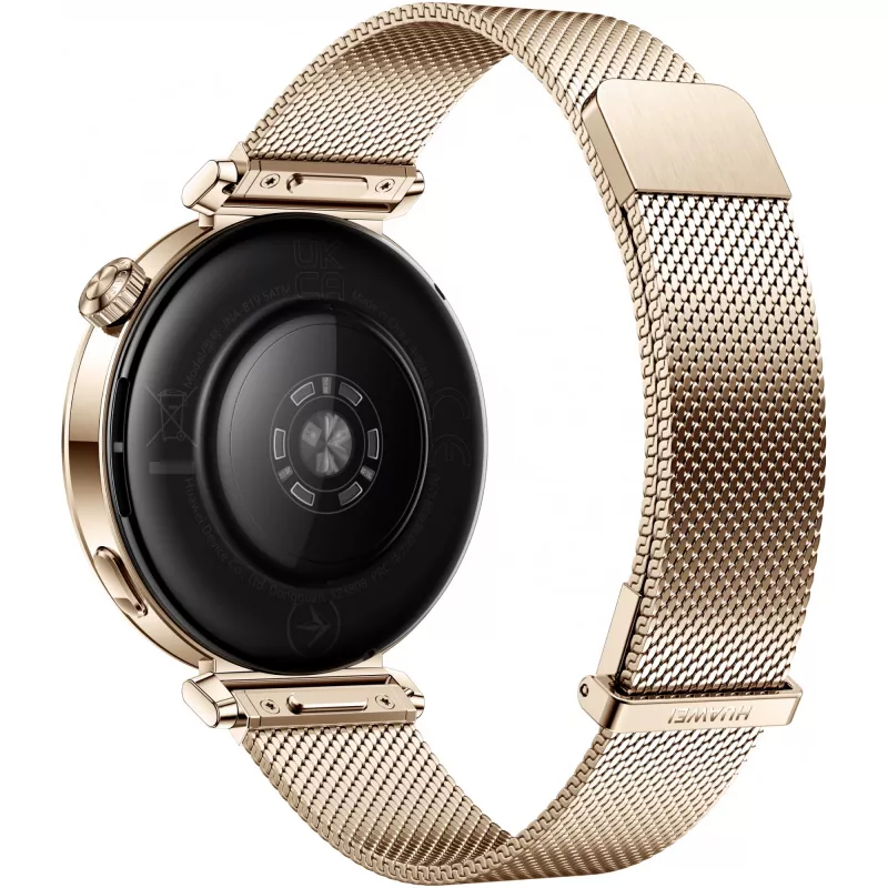 Viedpulkstenis HUAWEI WATCH GT5 41 mm — 1,32 collu AMOLED, 466×466, 323 mAh, nerūsējošā tērauda korpuss, zelta siksniņa