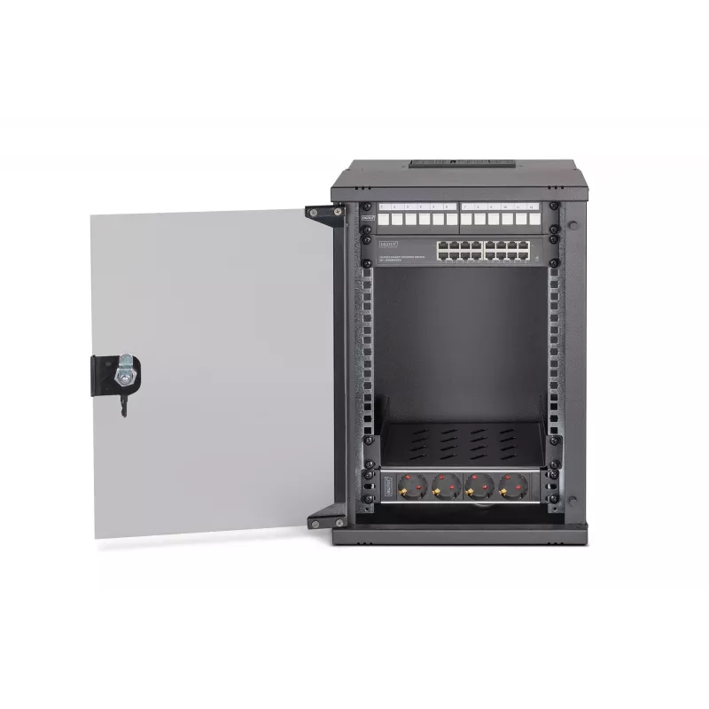 Sienas skapis Digitus DN-49103-SET 9U 315 x 300 mm Melns
