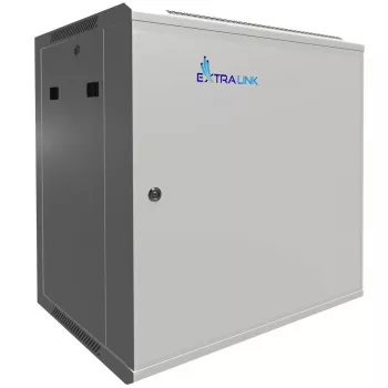 Extralink 12U 600x450 sienas skapja rāmis ASP pelēks, metāla durvis