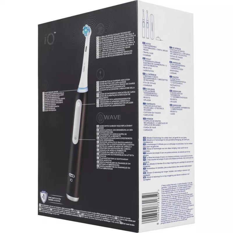 Elektriskā zobu birste BRAUN Oral-B iO Series 3N — melna/zila, 2 rokturu vienības