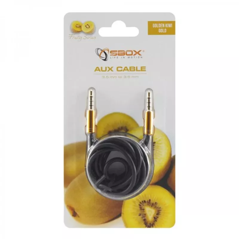 Sbox 3535-1.5G AUX kabelis 3,5mm līdz 3,5mm Golden Kiwi Gold