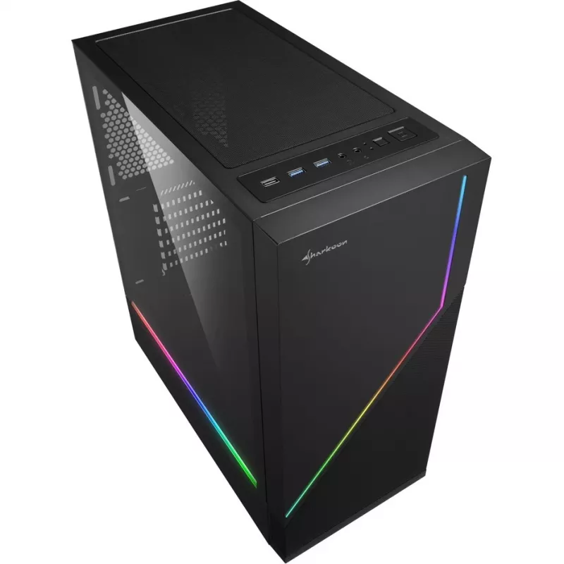 Sharkoon RGB FLOW Midi Tower ATX bez barošanas bloka USB/Audio