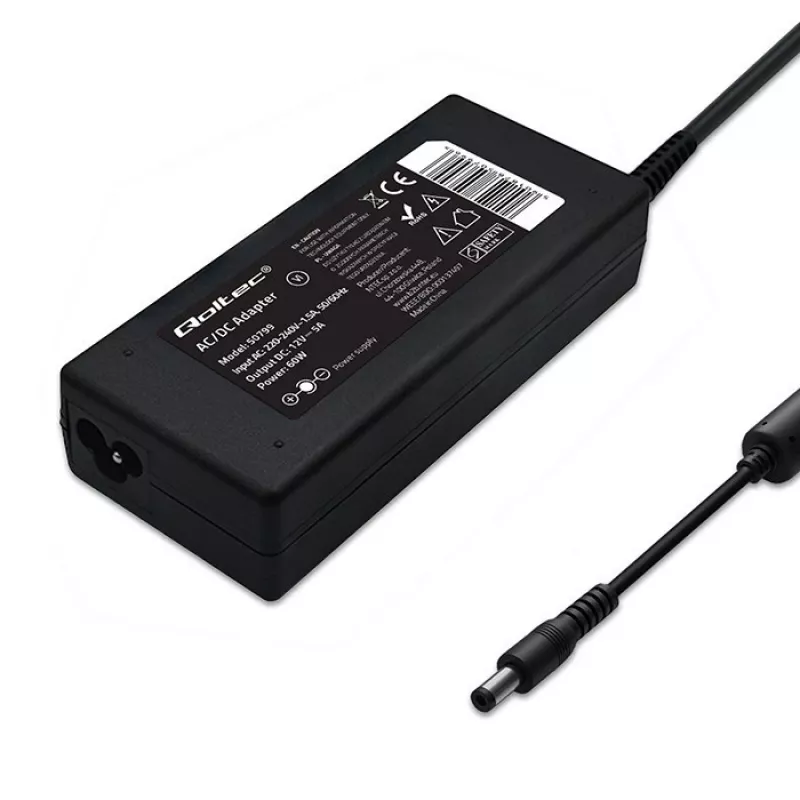 Galddatora barošanas bloks QOLTEC 60W 12V 5A pārnēsājamām ierīcēm