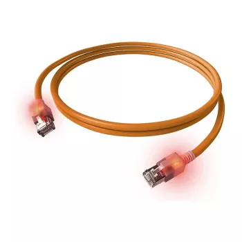 EasyLan DualBoot LED komutācijas kabelis RJ45 S/FTP Cat.6A (EA klase) - ar saCon spraudni - LSOH - oranžs - 7.