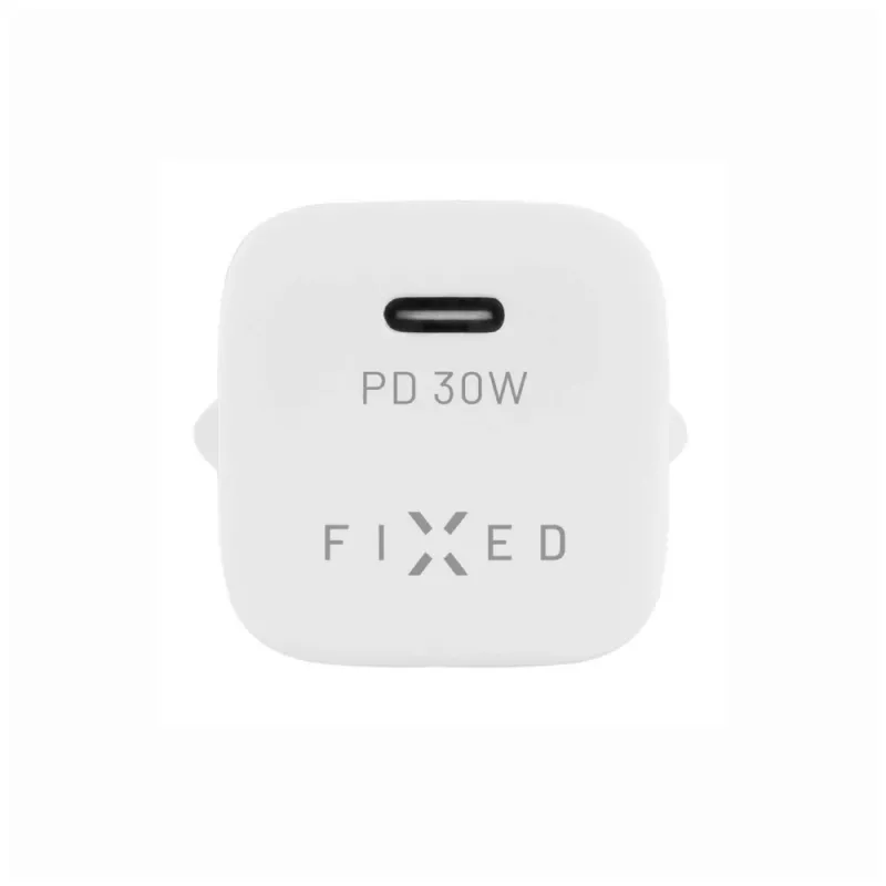 Pārnēsājams USB-C ceļojumu lādētājs FIXED FIXC30M-C-WH 30W kompakts dizains