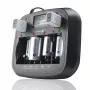 Baterijas lādētājs everActive NC-900U Universal DC — lādē AA, AAA, C, D, 9V, līdz 6 šūnām, melns