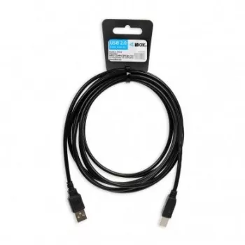iBox IKU2D USB kabelis 3 m USB 2.0 USB A USB B Melns