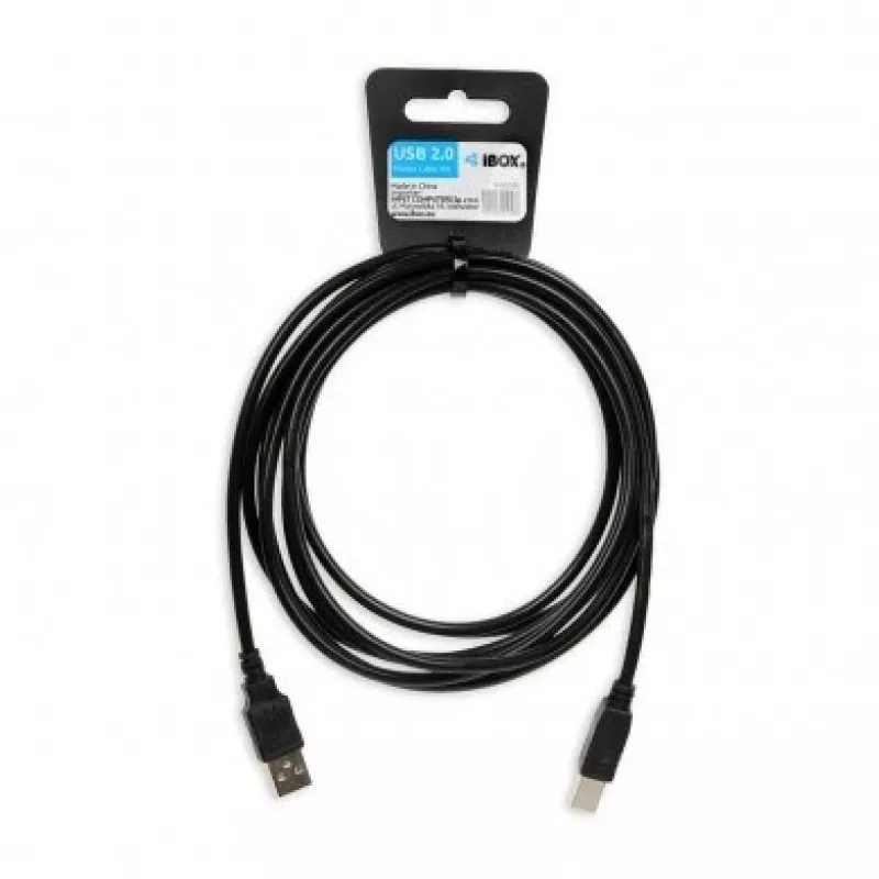 iBox IKU2D USB kabelis 3 m USB 2.0 USB A USB B Melns