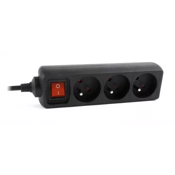 Gembird EG-PSU3F-01 pārsprieguma aizsargs Melns 3 AC kontaktligzdas 230 V 0,6 m
