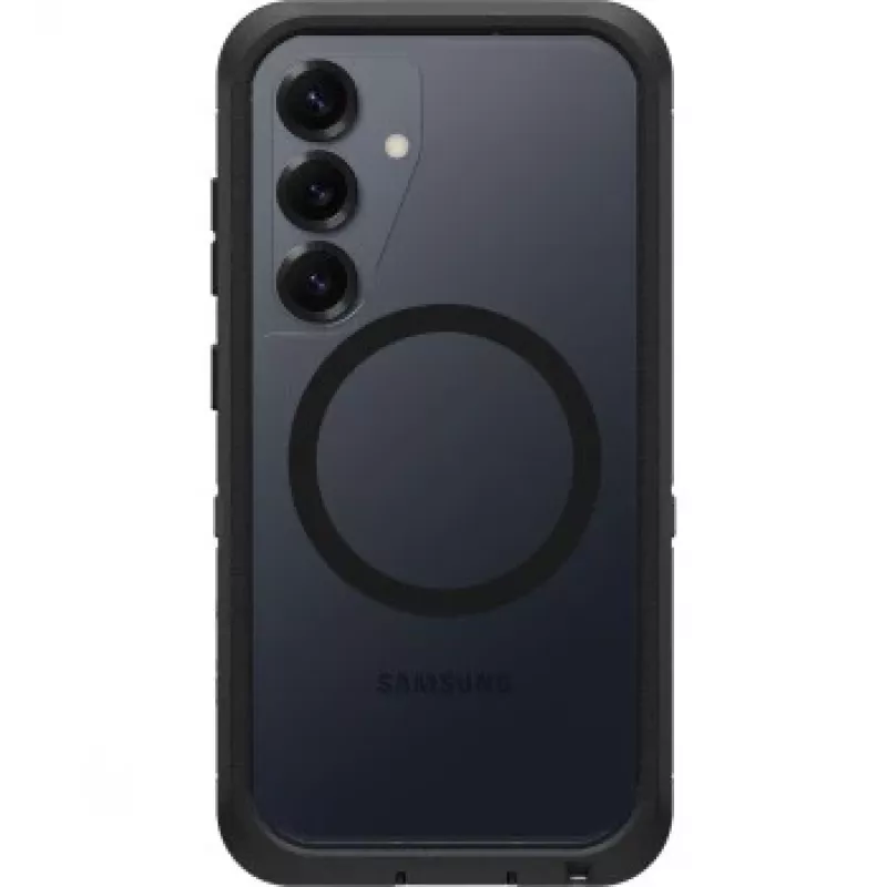 OtterBox Defender XT Clear Magnets apvalks, Samsung Galaxy S25, caurspīdīgs/melns
