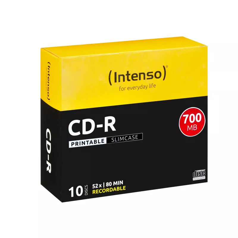 CD-R Intenso 1801622 700 MB 52x Printable 10 gab. plāns Case