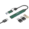 CANYON centrmezgls DS-02 4in1 USB-A/C Zaļš