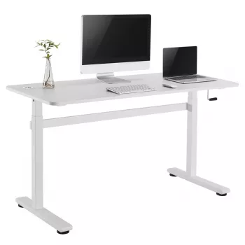 Manuāli regulējams galds Ergo Office, maks. 40 kg, maks. augstums 117 cm, ar virsmu darbam stāvus un sēdus, ER-401 W