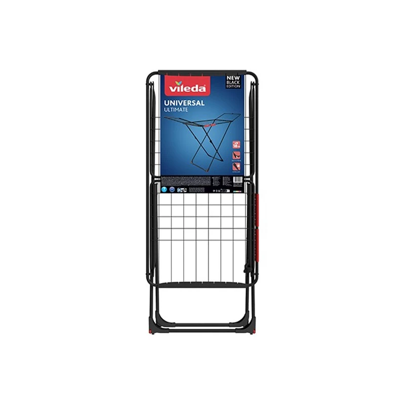 Veļas žāvētājs VILEDA Universal Ultimate Indoor/Outdoor — tērauds, 18 m žāvēšanas platība, salokāms, 1800×930×550 mm