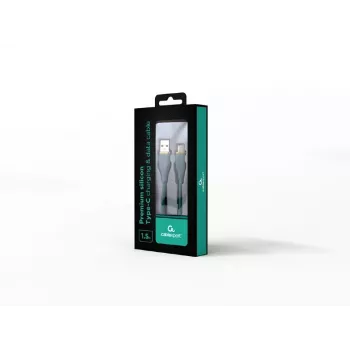 Type-C USB uzlādes un datu kabelis, 1,5 m, zaļš